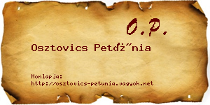 Osztovics Petúnia névjegykártya